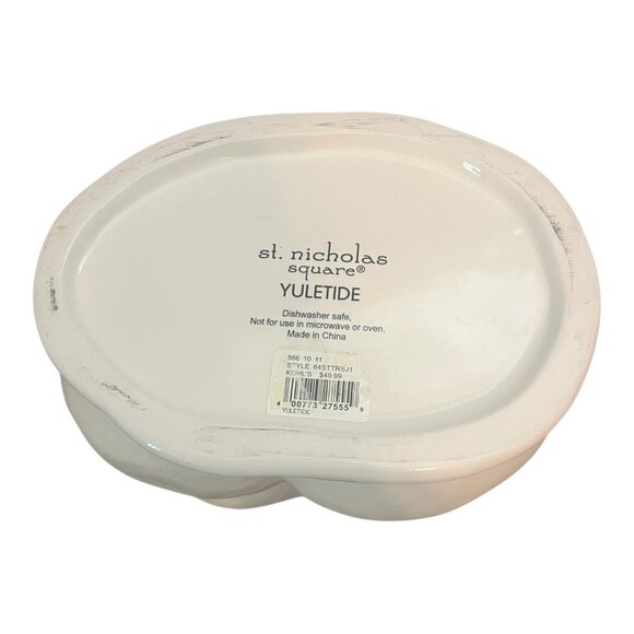 St. Nicholas Square Yuletide Let It Snow Ceramic Cookie Jar Snowman Couple - Picture 7 of 9